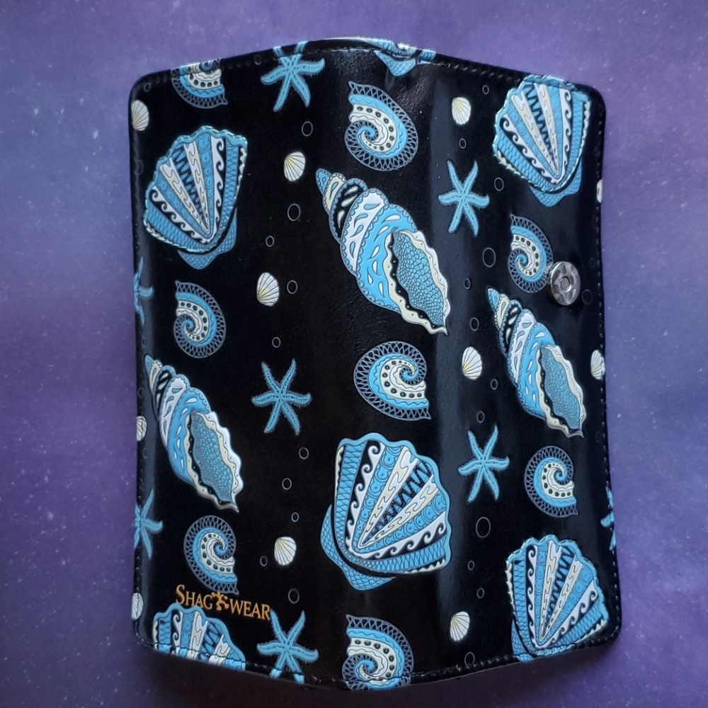 NWT Summer Seashells Wallet - Black Vegan Leather - Picture 5 of 7